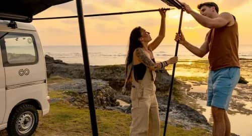 Sleeping right on the beach in Izena