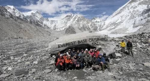 Everest Base Camp. 5,364 Metres. You made it. 