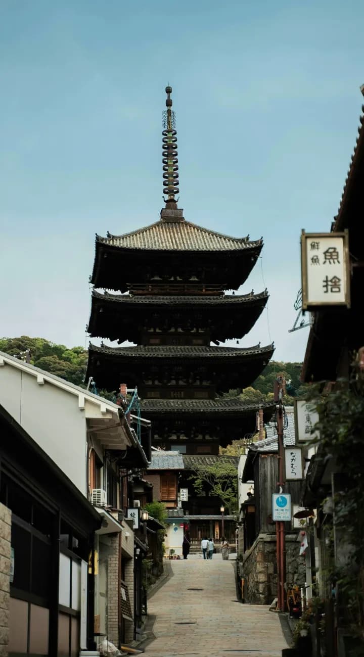 Tokyo to Kyoto. Temple Streets at Golden Hour.