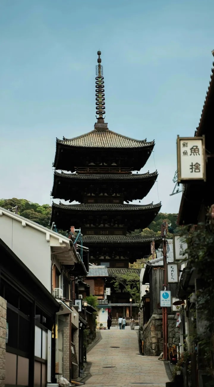 Tokyo to Kyoto. Temple Streets at Golden Hour.